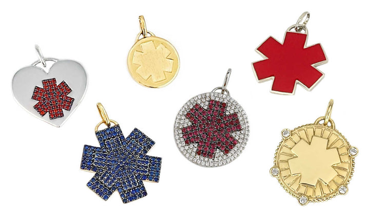 Gold & Silver Medical Alert Charms with Personalized Engraving | CHARMED Medical Jewelry