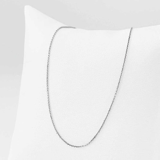 White Gold Cable Chain Necklace for Medical ID Charm