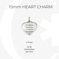 Small White Gold Heart Medical Alert Charm for Bracelet or Necklace