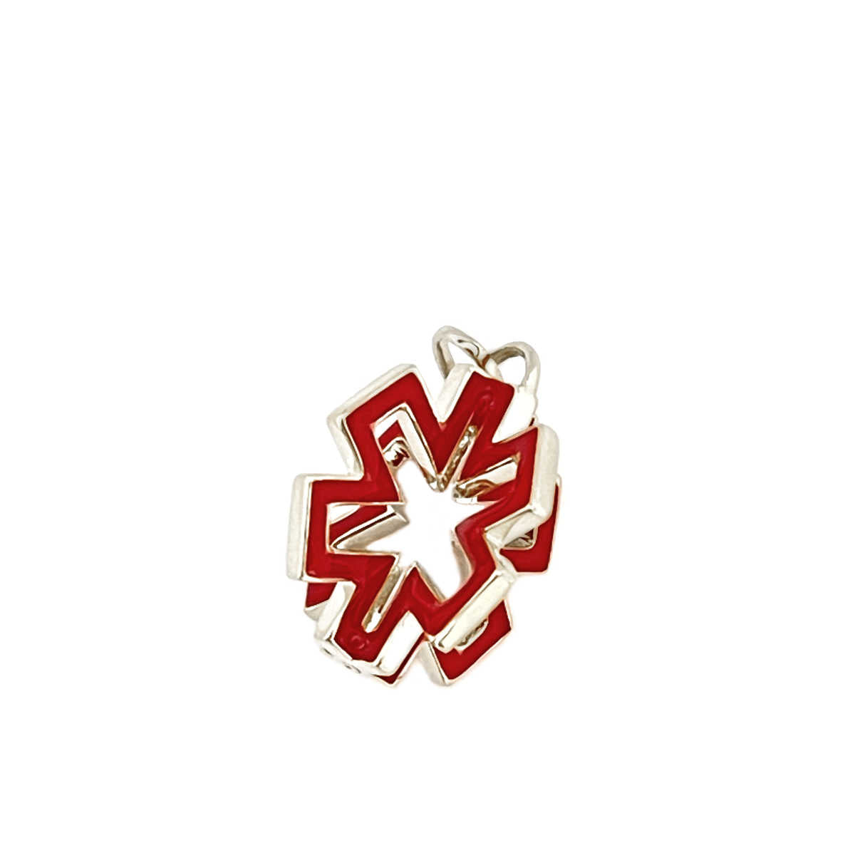 White Gold Medical Alert 3D Bracelet Charm in Enamel | Medical Alert Necklaces, Bracelets & Jewelry for Women | Diabetic Bracelets | Charmed Medical Jewelry