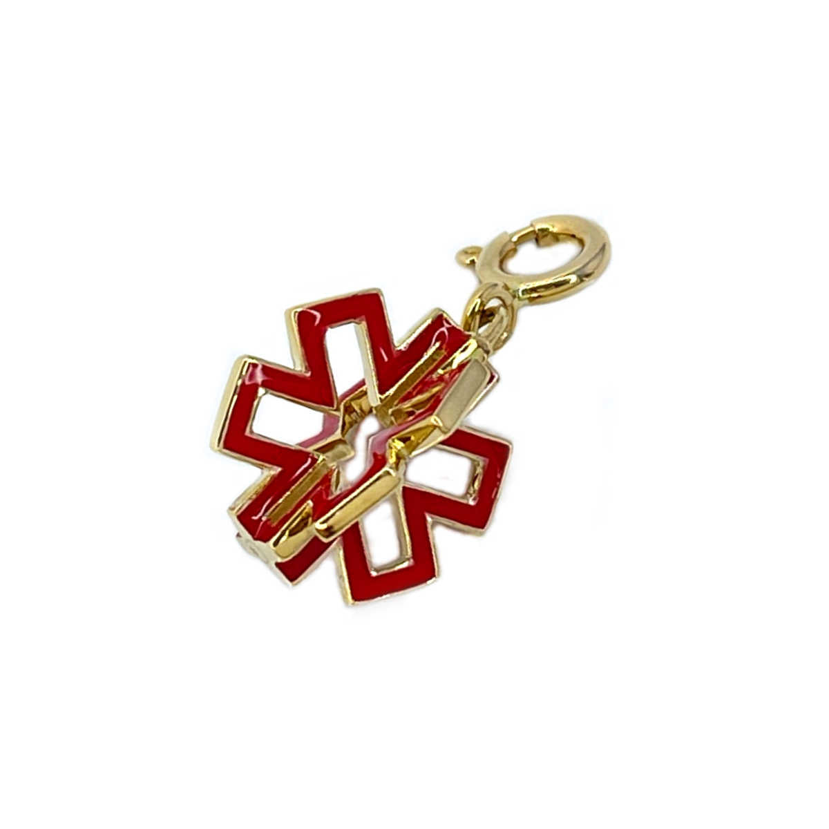 Gold 3D Star of Life Medical Charm for Bracelet or Necklace | CHARMED Medical Jewelry