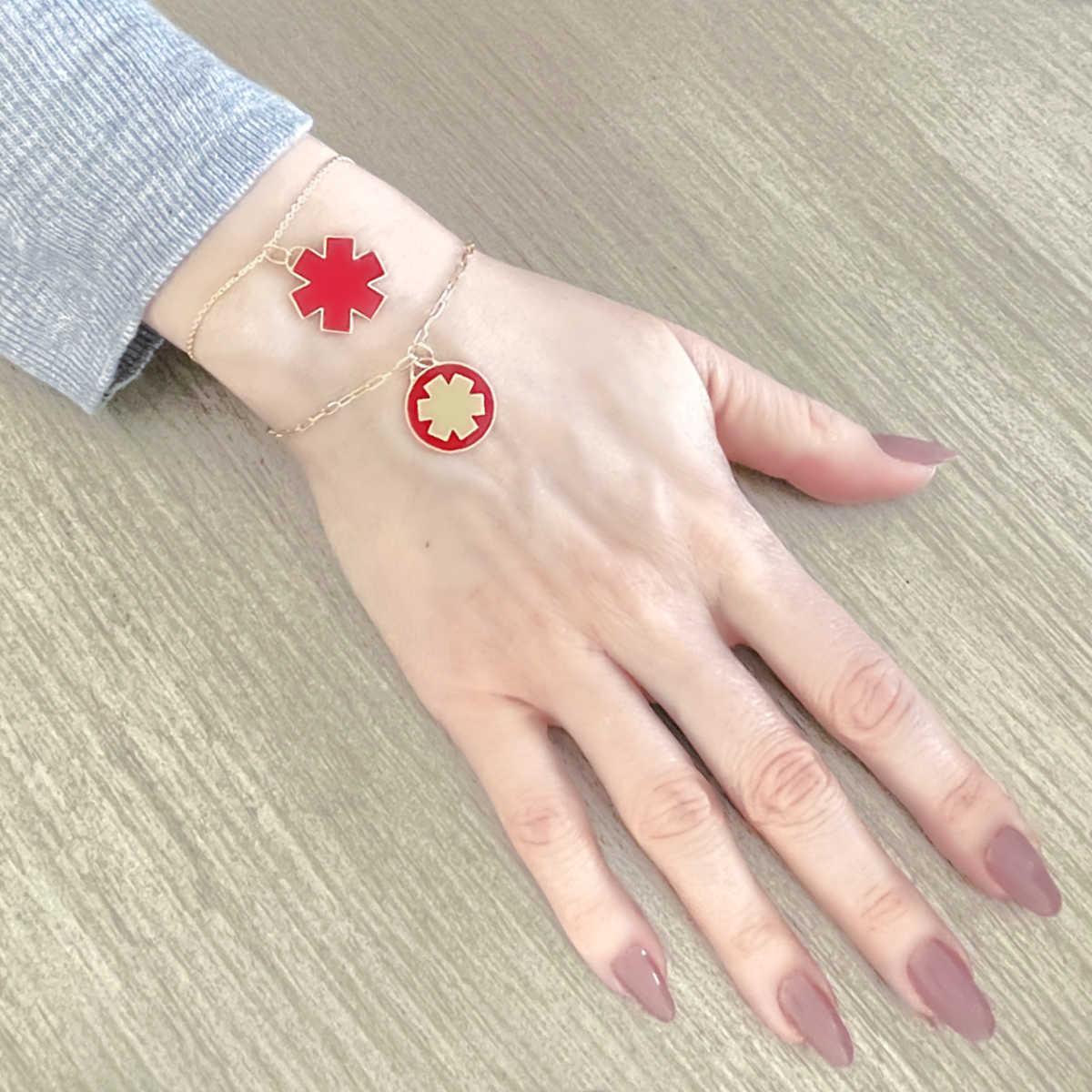 Gold Star of Life Medical Alert Bracelet | Custom Engraved ID | CHARMED Medical Jewelry