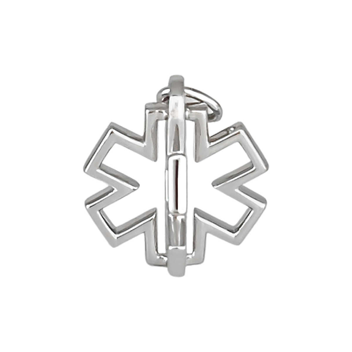 3D Star of Life Medical Charm in Sterling Silver