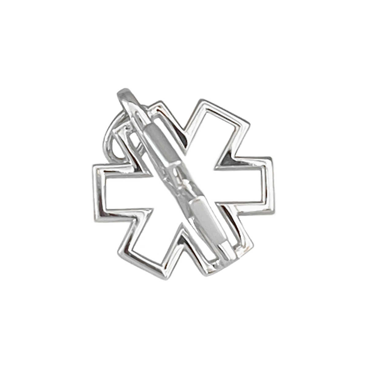 3D Star of Life Medical Charm in Sterling Silver