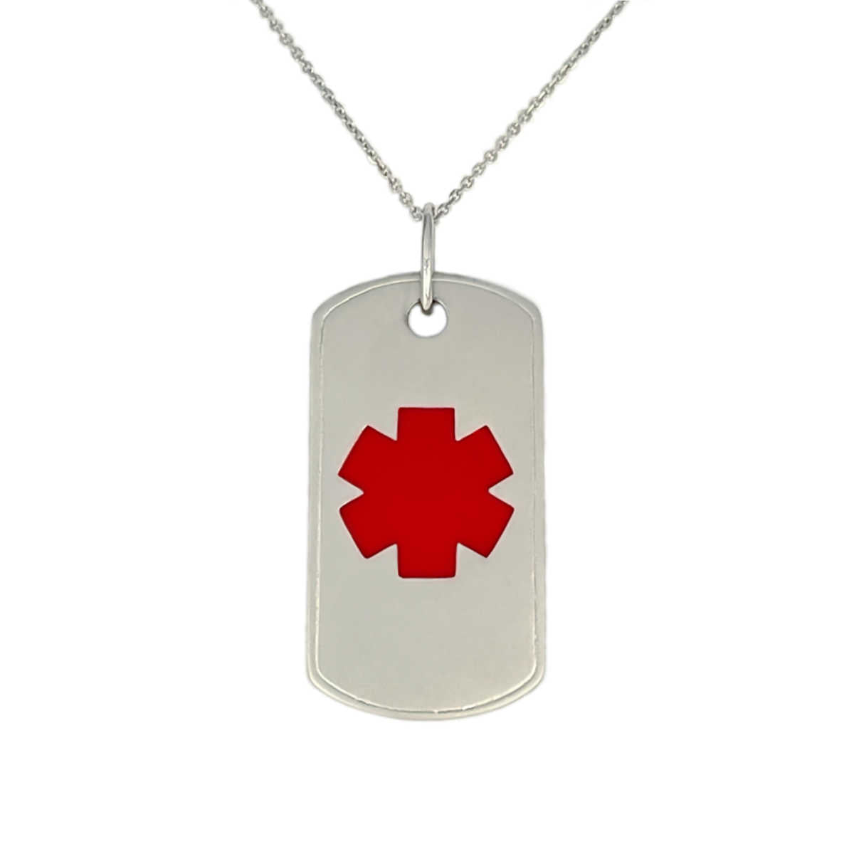 Free Engraving Stainless Steel Medical Alert ID Dog Tag Chain