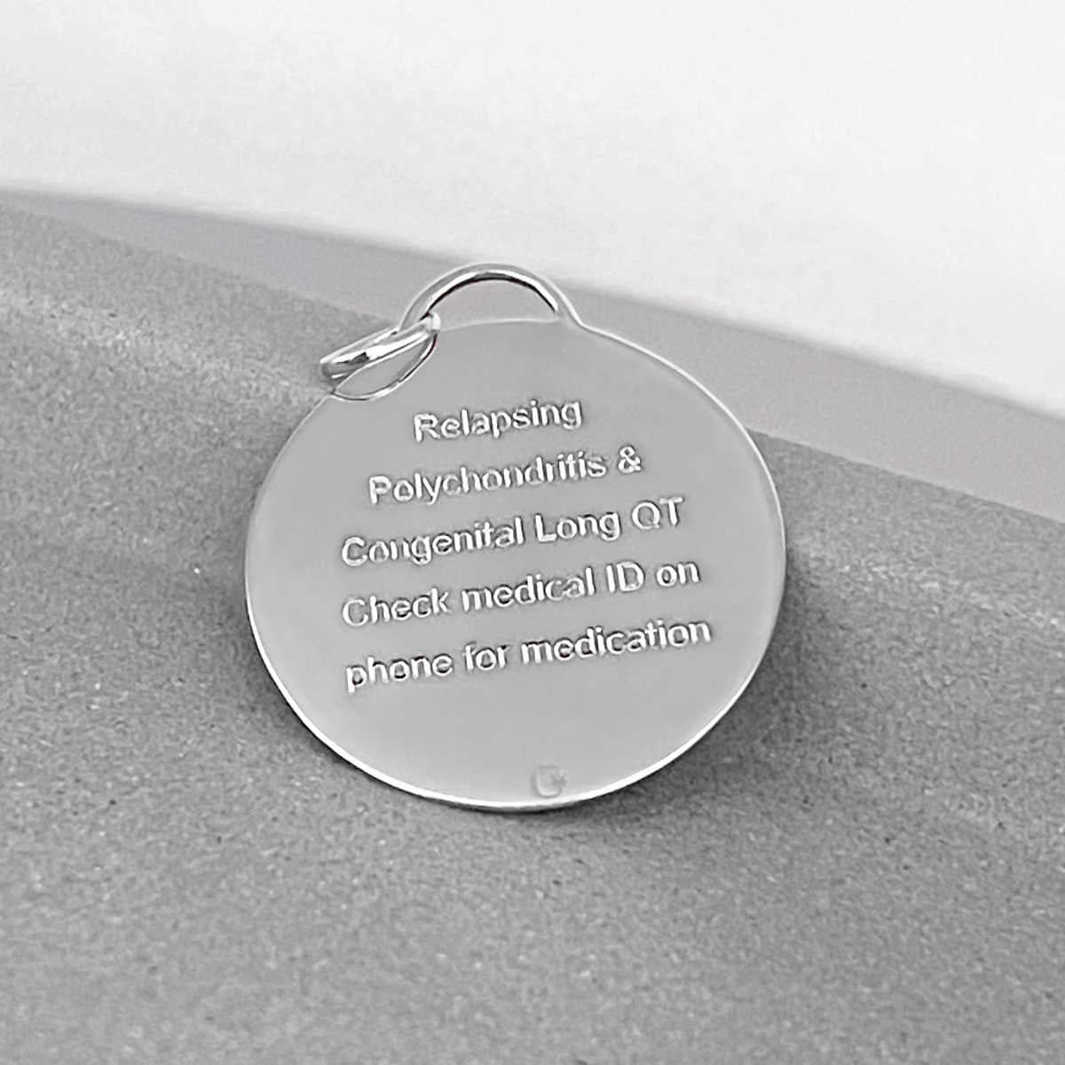 White Gold Medical Alert Necklace for Men | Custom Engraved Medical ID | CHARMED Medical Jewelry