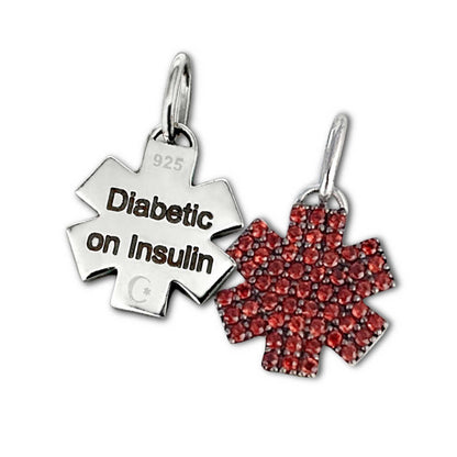 Diabetic on Insulin Medical ID Bracelet Charm | CHARMED Medical Jewelry