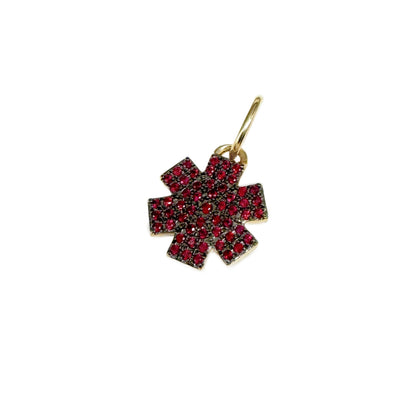 Gold & Ruby Star of Life Medical ID Charm | Pre Engraved | CHARMED Medical Jewelry