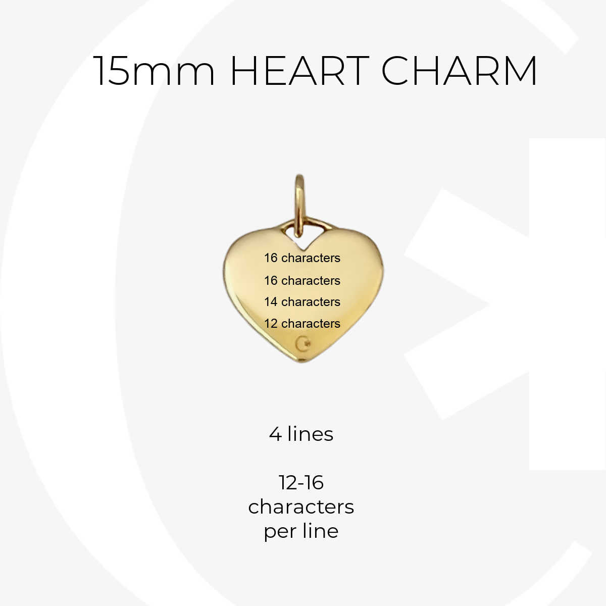 Gold Heart Medical ID Charm with Ruby