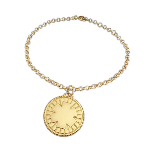 Medical ID Medallion Bracelet in Gold Plated Sterling SIlver, Engraved Medical Alert from CHARMED Medical Jewelry