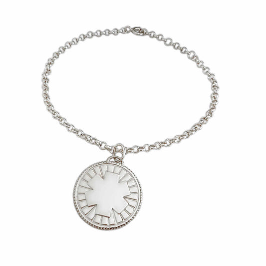 Medical ID Medallion Bracelet in Sterling Silver, Engraved Medical Alert from CHARMED Medical Jewelry