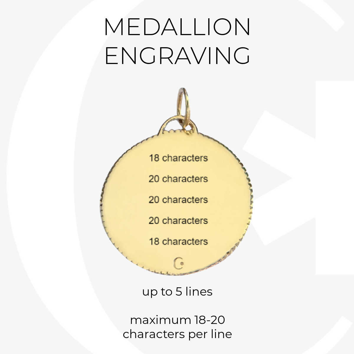 Medical ID Medallion Charm in Gold Plated Sterling Silver