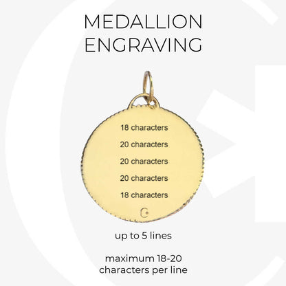 Medical ID Medallion Charm in Gold Plated Sterling Silver