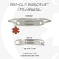 Sterling Silver Medical Alert Bangle Bracelet with Garnet