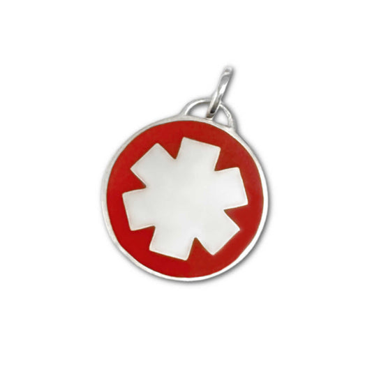 White Gold Medical ID Charm for Bracelet or Necklace | CHARMED Medical Jewelry