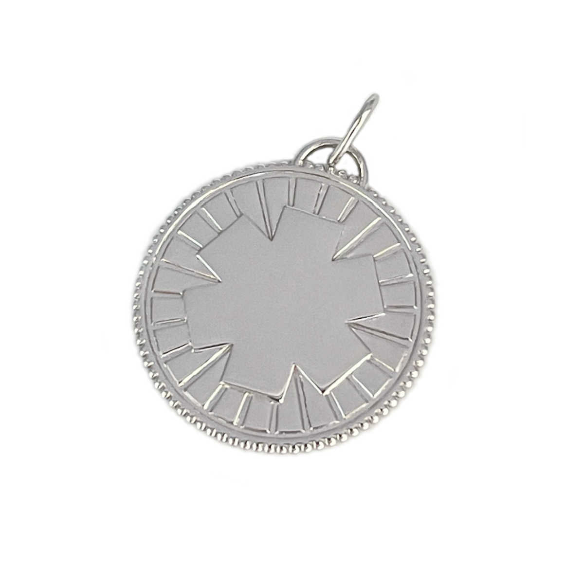 Sterling Silver Medical Alert Medallion | Engraved Medical ID Charm for Women or Men | CHARMED Medical Jewelry