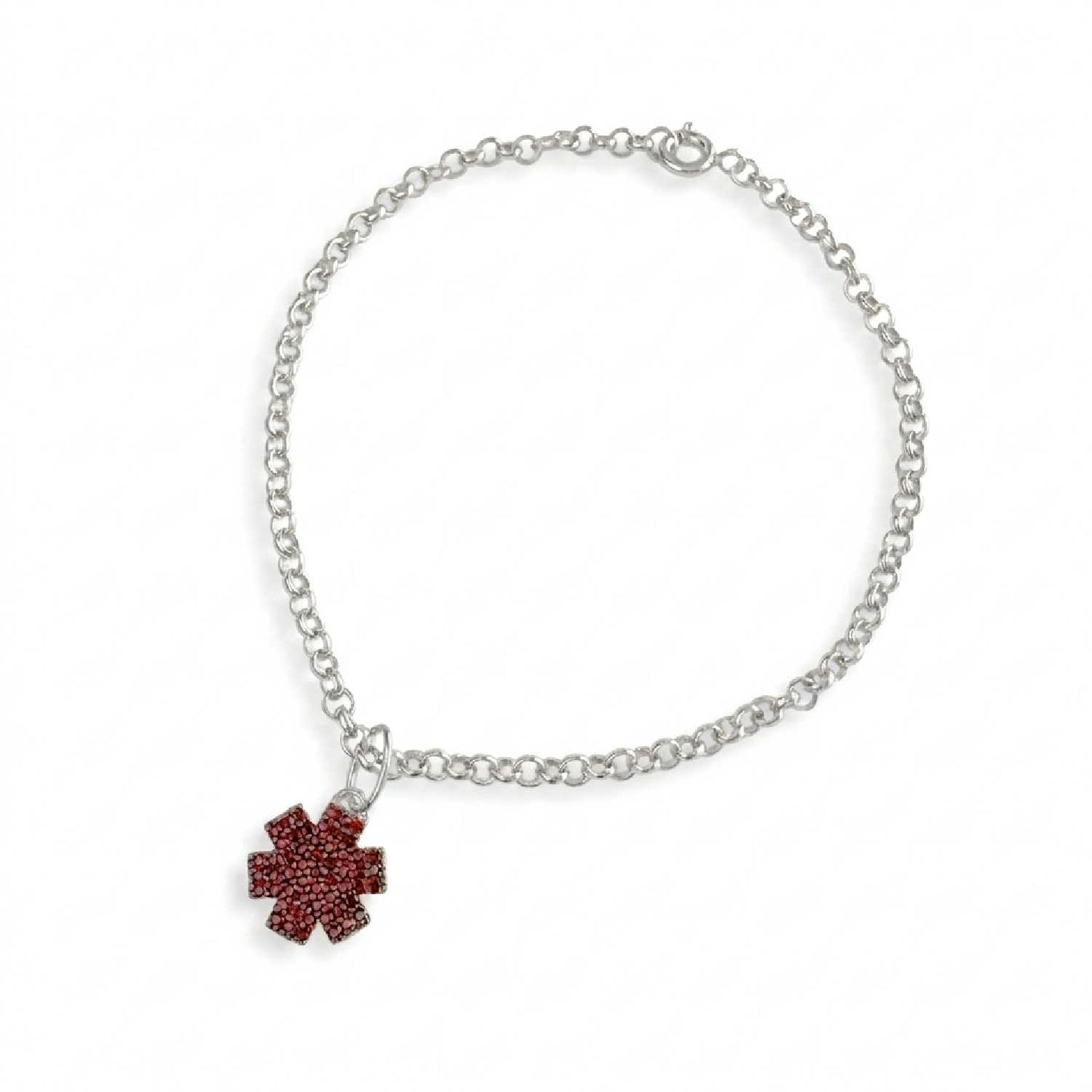 Medical ID Bracelet, Engraved Sterling Silver Star of Life Charm