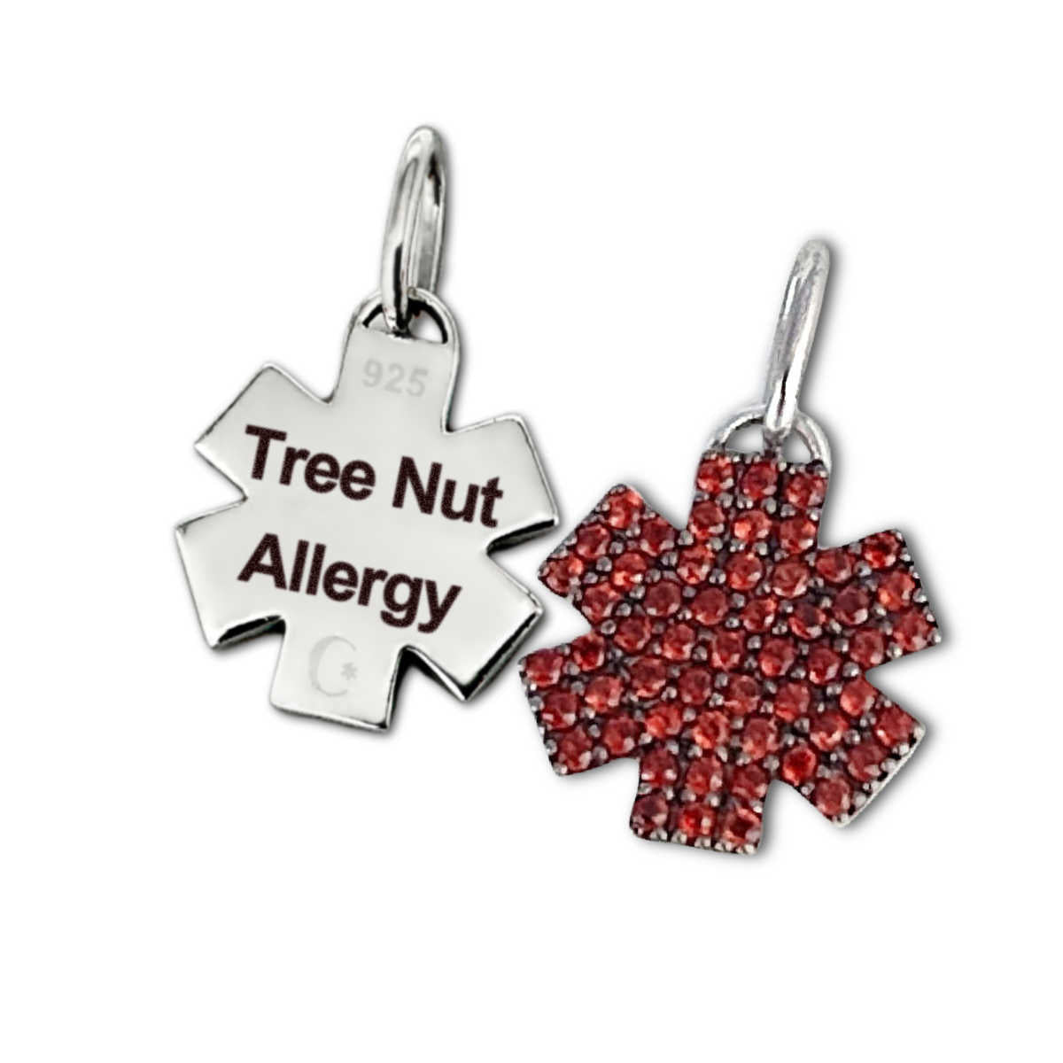 Tree Nut Allergy Medical ID Charm for Bracelet or Necklace | CHARMED Medical Jewelry