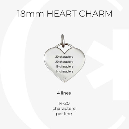 White Gold Medical ID Heart Necklace with Red Enamel