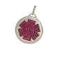 White Gold Medical Alert Pendant Necklace with Ruby