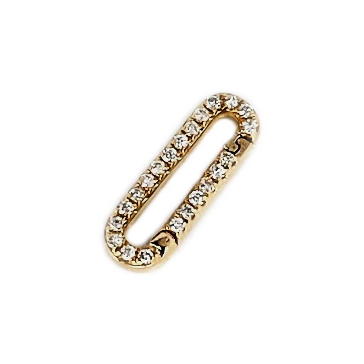 14k Yellow Gold Marque Shape Charm Holder, Plain Gold Clicker Lock, Connector Charm Holder Lock, Wholesale Gold Enhancer Lock high quality Jewelry