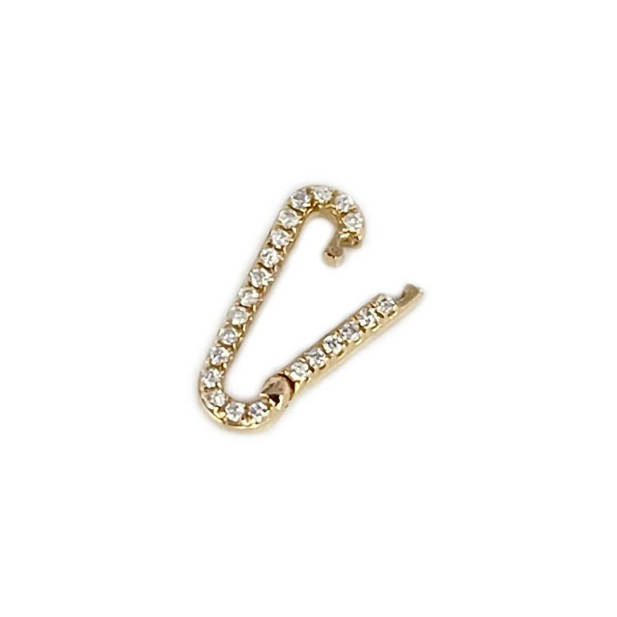 14k Gold Charm Holder with Diamonds for Medical Alert Bracelet, Necklace, Pendant | Multiple Charm Clip Connector | Charmed Medical Jewelry