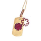 Gold Medical Alert Dog Tag Necklace | Engraved Ruby Medical ID | CHARMED Medical Jewelry