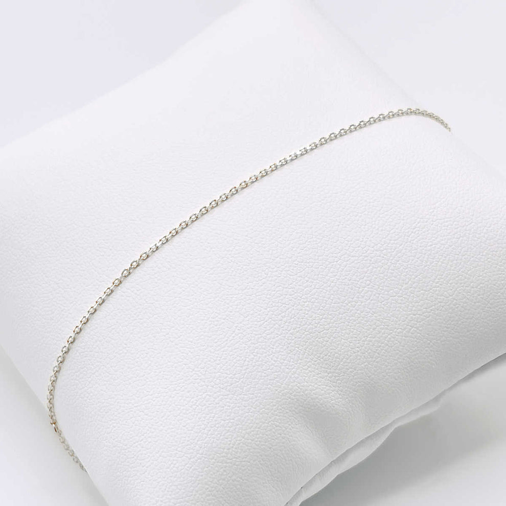 White Gold Cable Chain Bracelet for Medical Alert Charm – CHARMED ...