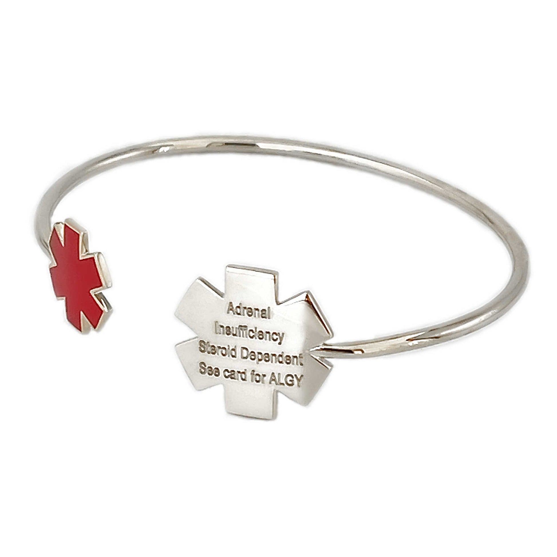 Pre-engraved “ADRENAL INSUFFICIENCY” stainless steel chevron pattern  medical alert bracelet. Choose From a Variety of Sizes! – Universal Medical  Data