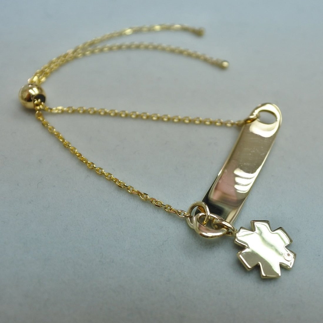 Medical ID Star of Life ID Tag Necklace Bracelet from Charmed Medical Jewelry - 14k Gold Ruby