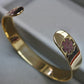 Medical ID Star of Life Cuff Bracelet from Charmed Medical Jewelry - 14K Gold Ruby