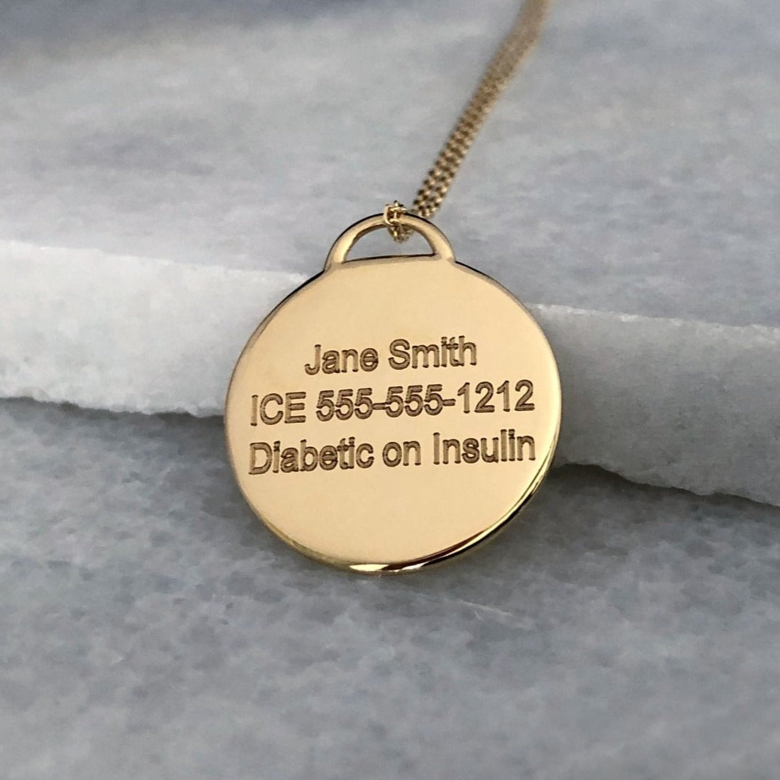 Gold Medical Alert Bracelet | Laser Engraved Charm | Medical Alert Necklaces, Bracelets & Jewelry for Women | Diabetic Bracelets | Charmed Medical Jewelry