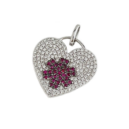White Gold Medical Alert Bracelet Diamond Heart Charm | Medical Alert Necklaces & Jewelry for Women | Diabetic Bracelets | Charmed Medical Jewelry