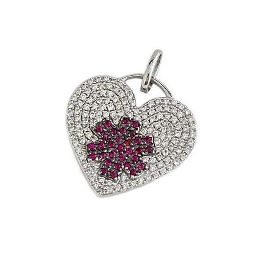 White Gold Medical Alert Bracelet Diamond Heart Charm | Medical Alert Necklaces & Jewelry for Women | Diabetic Bracelets | Charmed Medical Jewelry