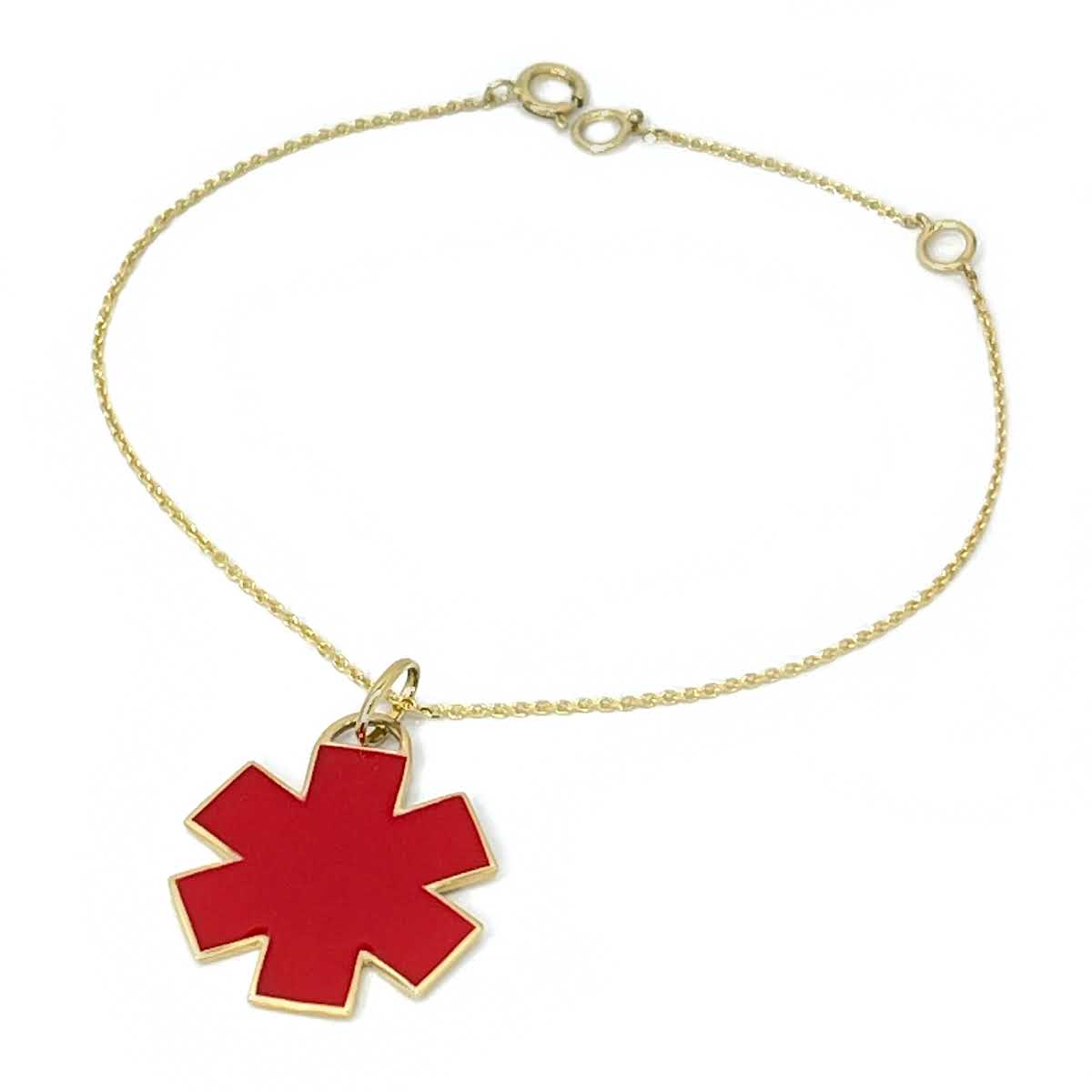 Gold Star of Life Medical Alert Bracelet | Custom Engraved ID | CHARMED Medical Jewelry