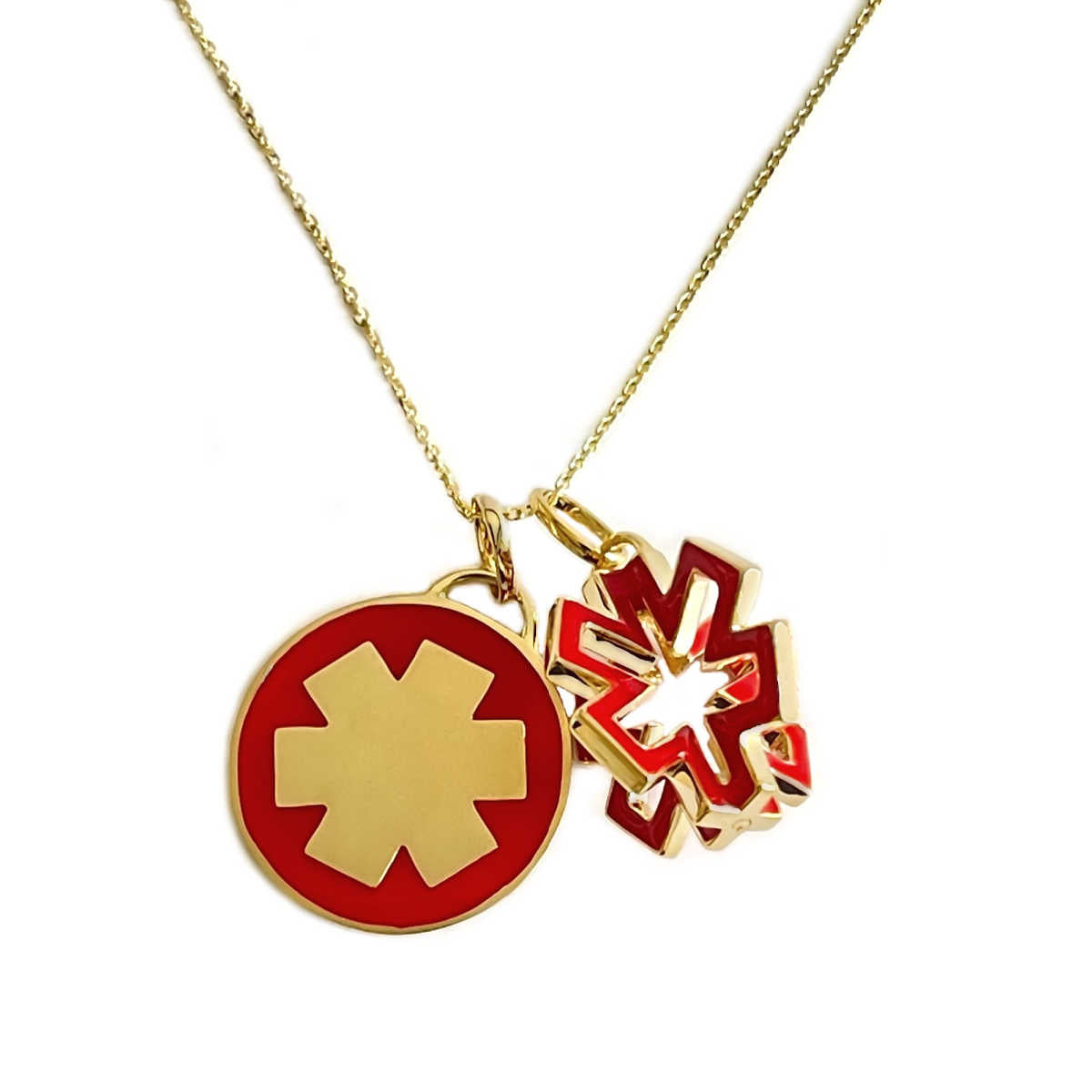 Gold 3D Star of Life Medical Charm for Bracelet or Necklace | CHARMED Medical Jewelry