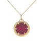 Gold & Ruby Medical Alert Pendant Necklace | Custom Engraved | CHARMED Medical Jewelry