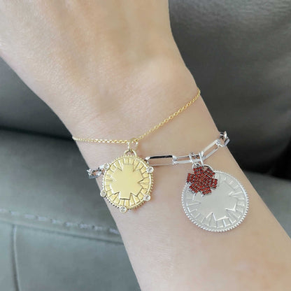 Sterling Silver Medical Alert Bracelet | Engraved Medallion ID | CHARMED Medical Jewelry