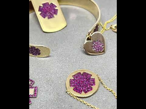 Gold & Ruby Medical ID Alert Collection | Bracelets Necklaces Charms | Custom Engraved | Charmed Medical Jewelry