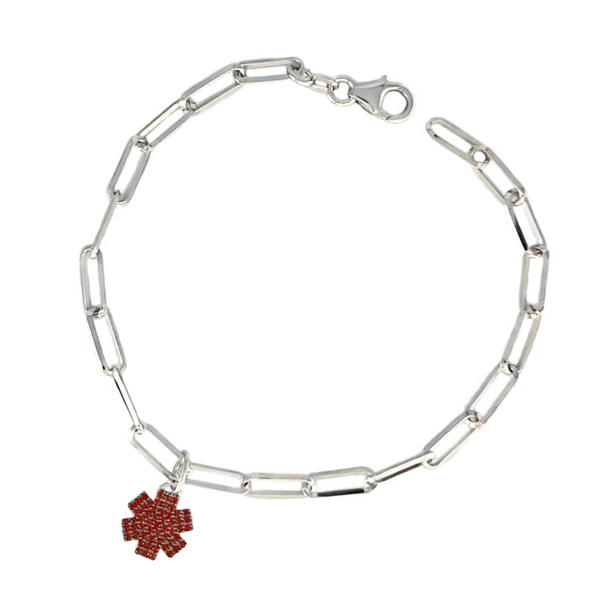 Sterling Silver & Garnet Star of Life Medical Charm | Medical ID Bracelets & Necklaces | Nurse, EMT, Doctor Gifts | CHARMED Medical Jewelry