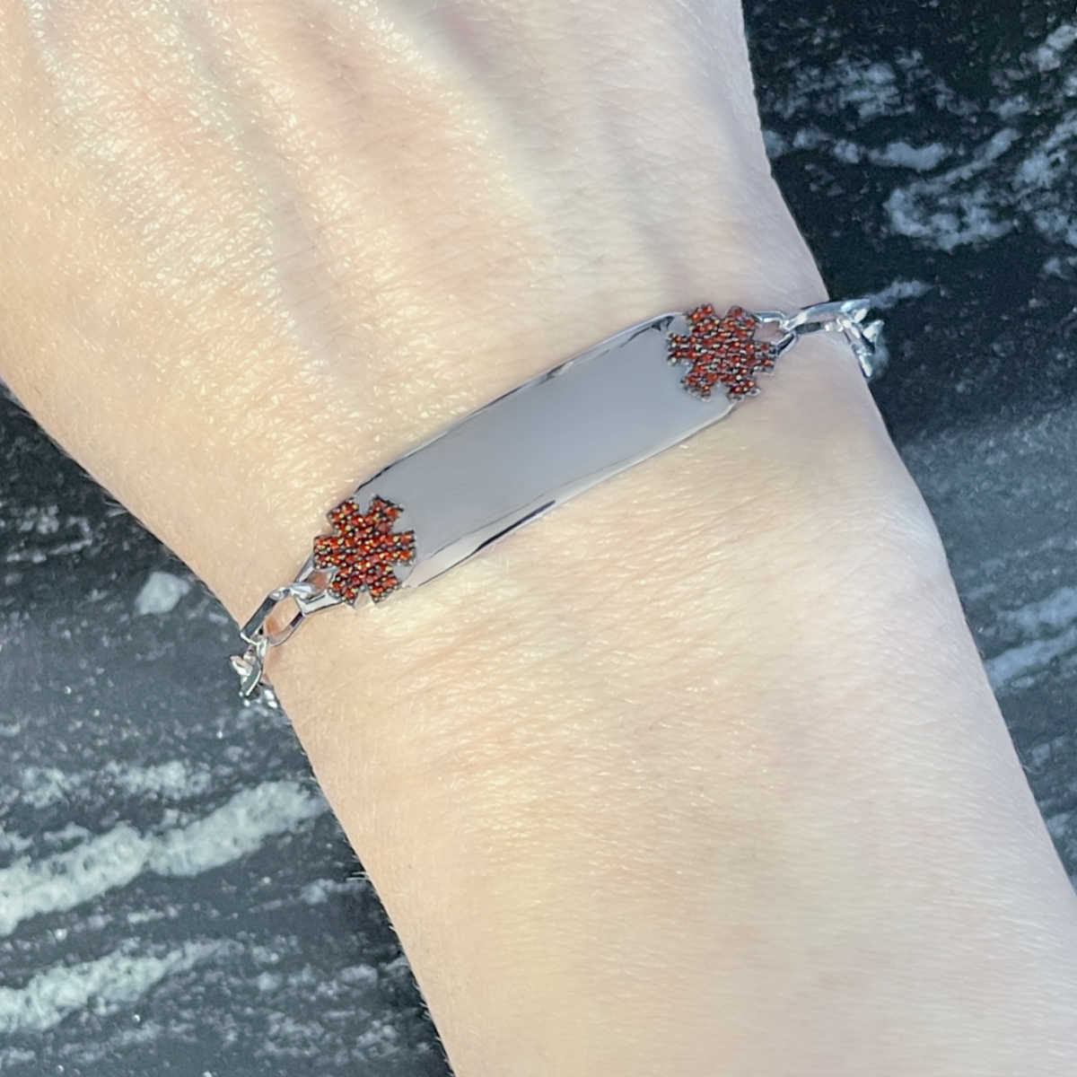 Sterling Silver Medical ID Bracelet | Medical Alert ID Bracelet for Women | Elegant Medical Alert Bracelets from Charmed Medical Jewelry