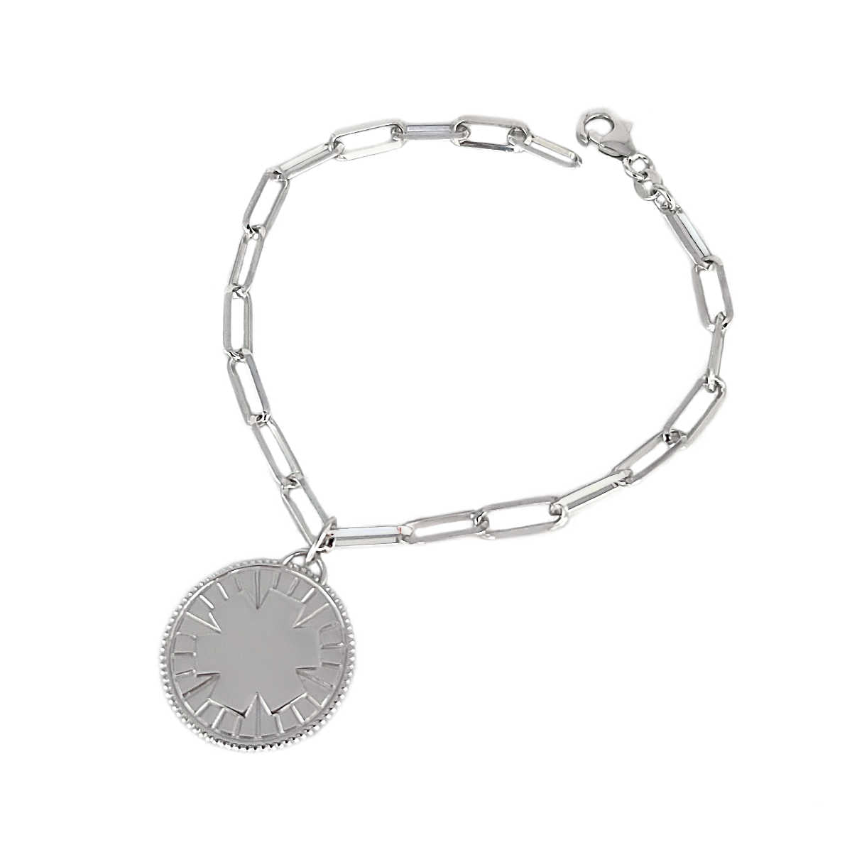 Sterling Silver Medical Alert Bracelet | Engraved Medallion ID | CHARMED Medical Jewelry