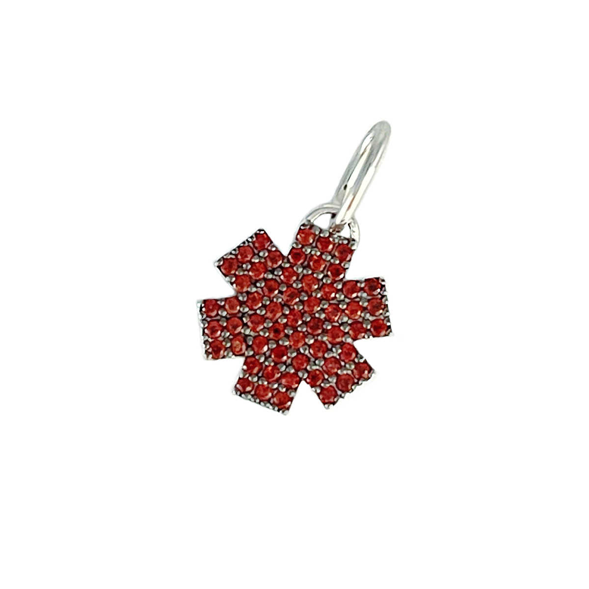 Sterling Silver & Garnet Star of Life Medical Charm | Medical ID Bracelets & Necklaces | Nurse, EMT, Doctor Gifts | CHARMED Medical Jewelry