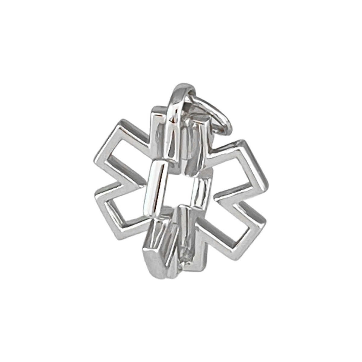 Sterling Silver 3D Star of Life Medical Charm