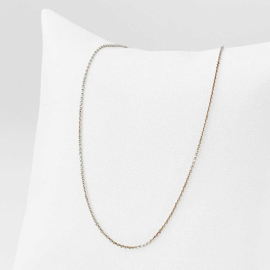 White Gold Cable Chain Necklace for Medical Alert Charm | Dainty Gold Necklace | Gold Layered Necklace