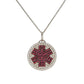White Gold Medical Alert Charm | Medical ID Pendant with Diamond and Ruby | CHARMED Medical Jewelry