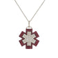 White Gold Medical Alert Necklace | Diamond & Ruby Star of Life Medical ID Charm | Custom Engraved | Charmed Medical Jewelry